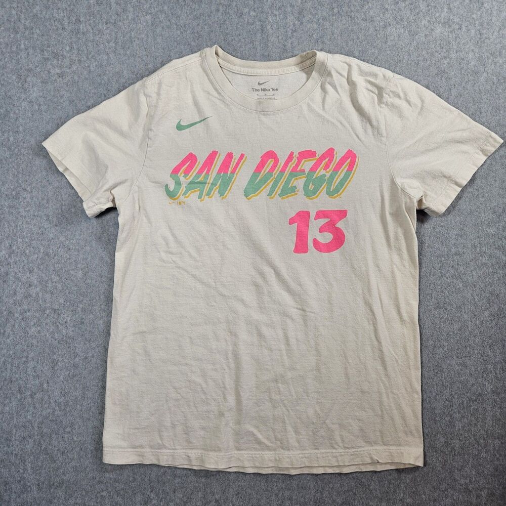 Padres Machado City Connect Shirt Youth Medium White Short Sleeve